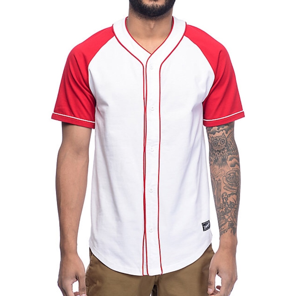 Empyre Mickey Baseball Jersey in red + white